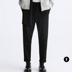 Easy Care Jogger Waist Pants by Zara in Black